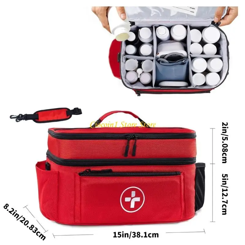 A3PC Multiple Pocket First Aid Organizers Tas Double Lay Layer Waterproof Emergency