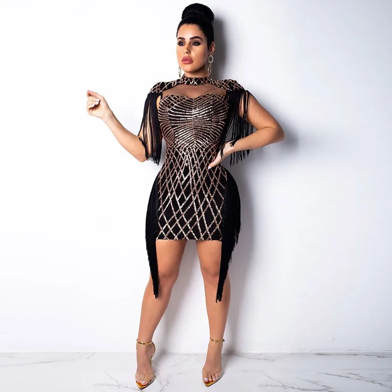 فستان نسائي أنيق مزين بالترتر - فستان للحفلات المسائية - يجب اقتناؤه