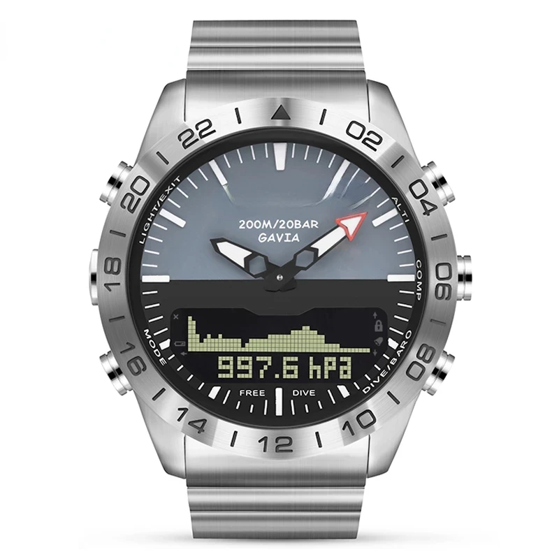 Men Dive Sports Digital watch Mens Watches Military Army Luxury Full Steel Business Waterproof 200m Altimeter Compass