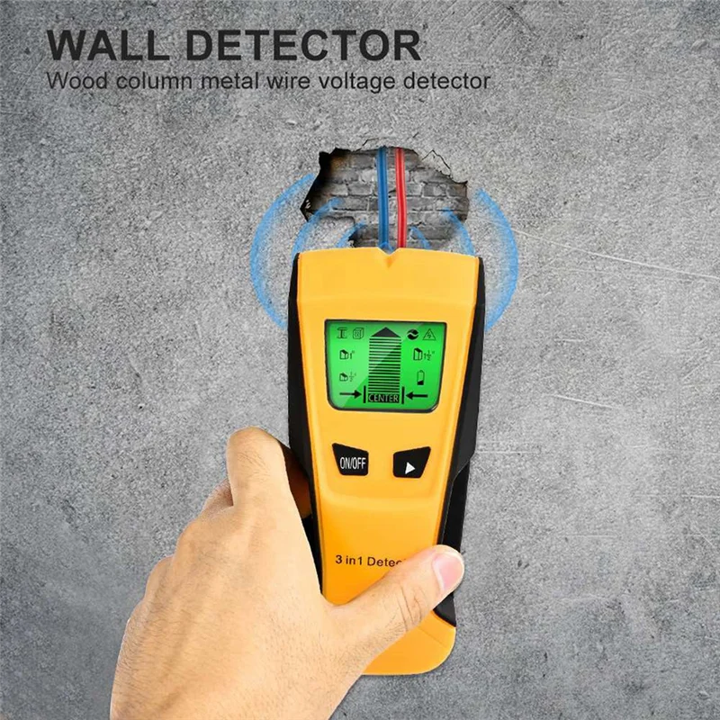 AB53 Cercatore scanner da parete Rilevatore da parete Metal detector da parete Trova borchie in metallo e legno Rilevamento cavo sotto tensione CA