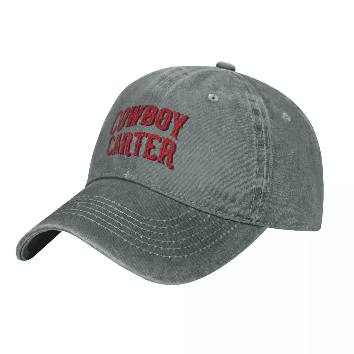 Graphic Red Rustic Cowboy Carter Adult Denim Washed Baseball Cap For Women Cowboy Female Snapback Caps Spring Summer Dad Hats