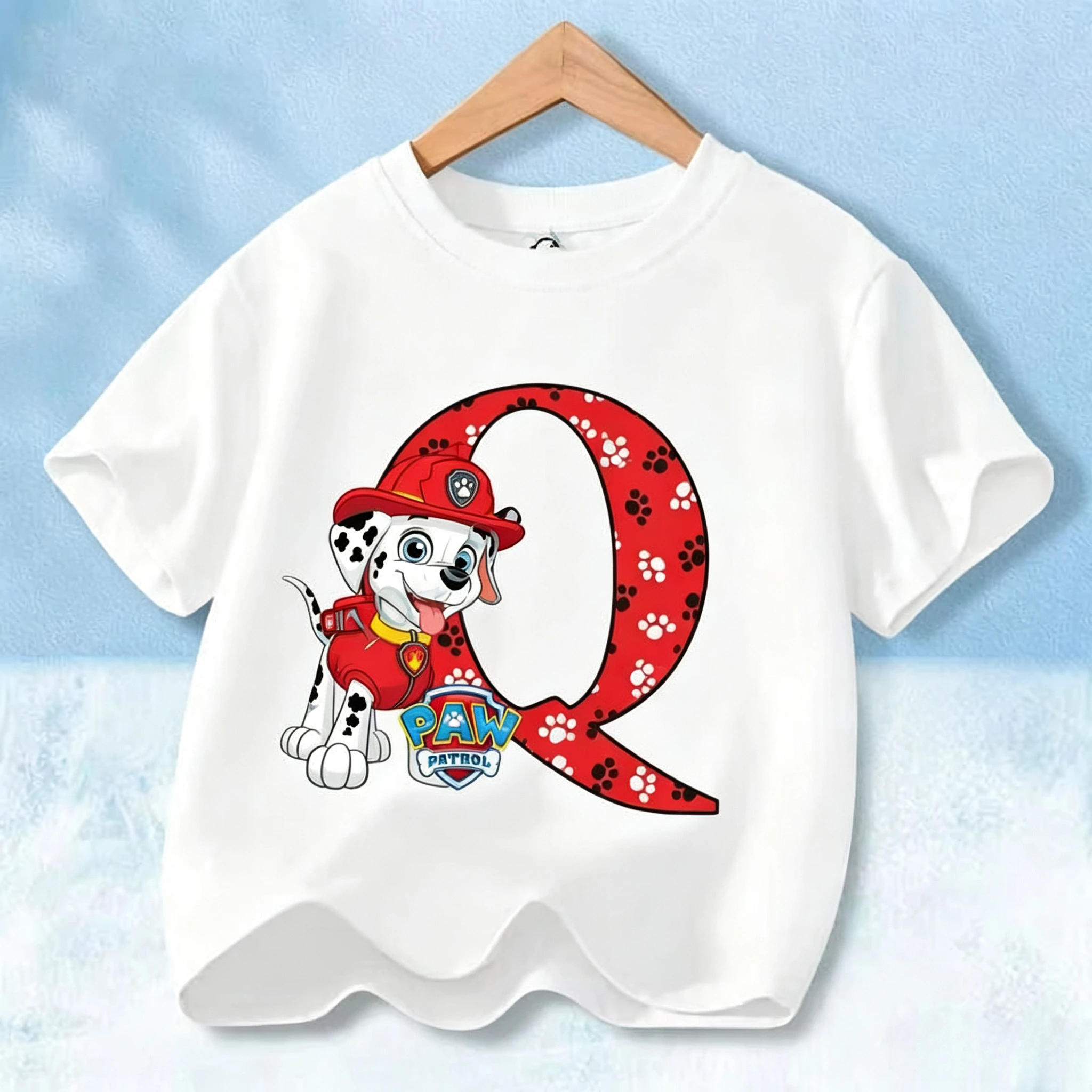 2026 Summer Kids Clothes New Paw Patrol T-shirt for Children Baby Boys Casual Short Sleeves Top Cartoon Letter Graphic T Shirt