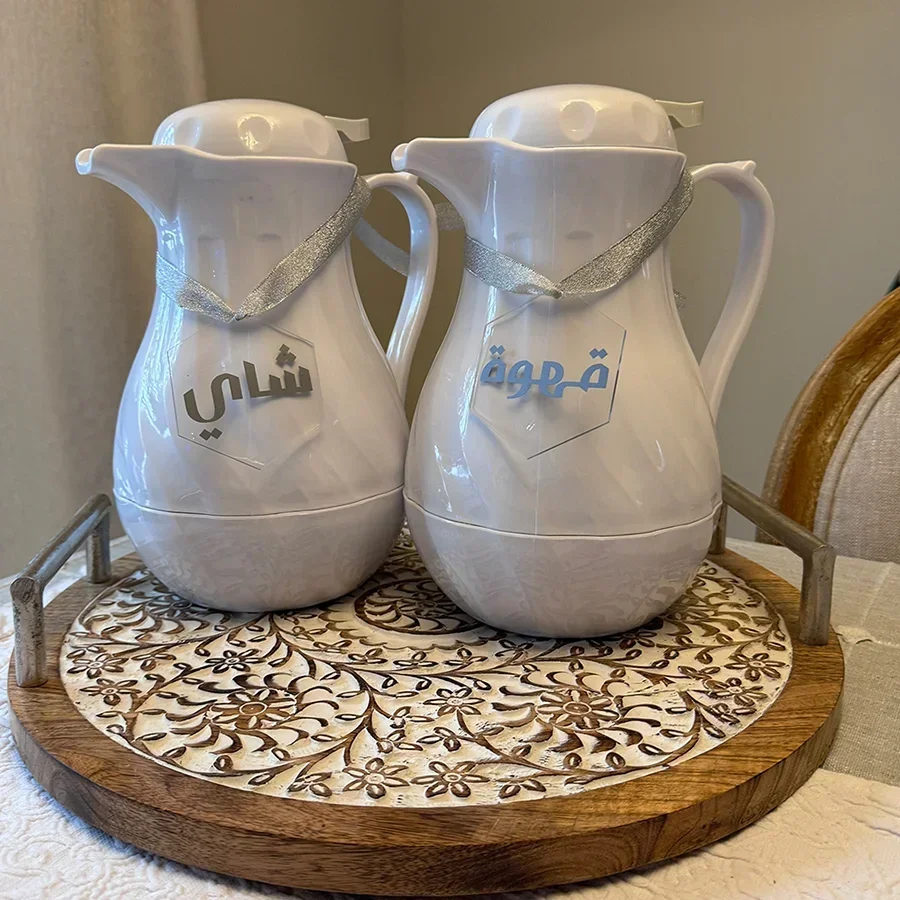 قطعتان من ملصقات القهوة والشاي الأكريليك، هدية فنية عربية للعيد، ديكور رمضان، هدية رمضان كريم، زينة عيد مبارك #3