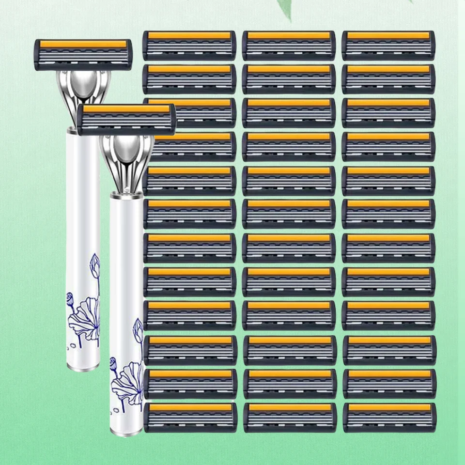 

3-слойная ручная бритва для мужчин, классическая бритва, сменное лезвие для бритья, безопасная бритва для ухода за лицом, лезвия для бритья