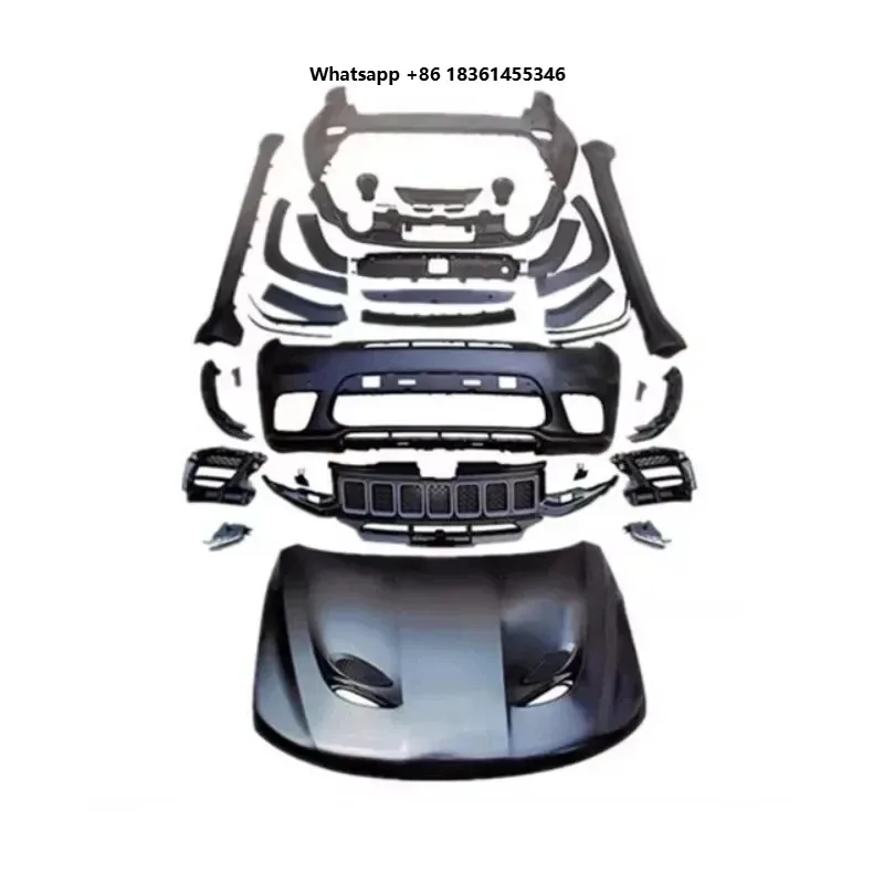

FOR 2018-up Vehicle Exterior Conversion Kit - Front Bumper Grille Hood & Side Skirt Body Parts