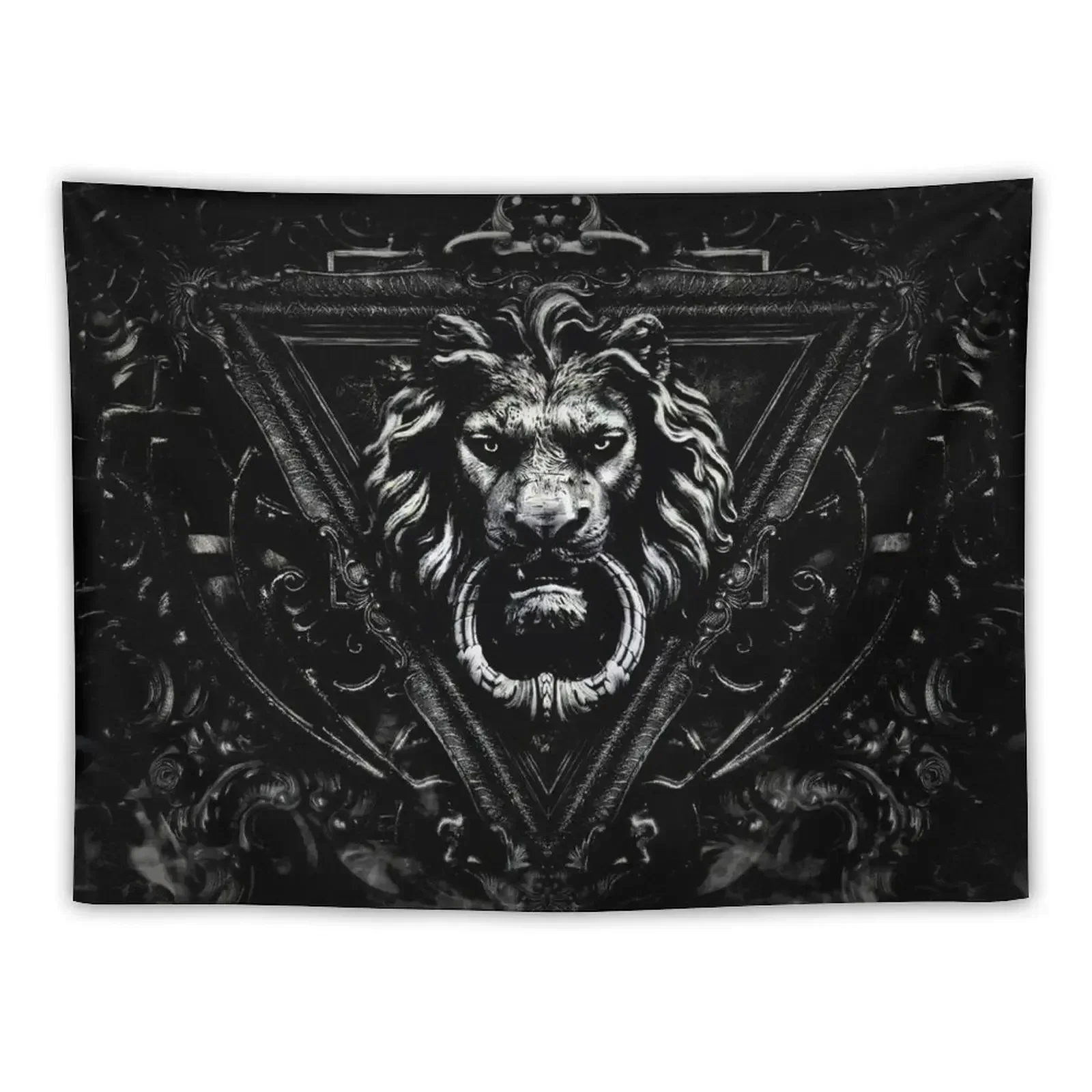 Gothic Lion Black Tapestry Room Ornaments Aesthetic Home Decor Tapestry