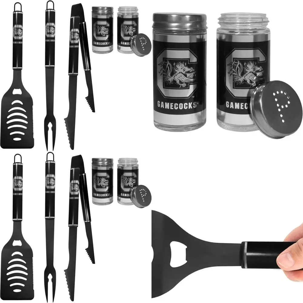 

Набор инструментов для барбекю South Carolina Gamecocks из 3 предметов черного цвета с шейкерами