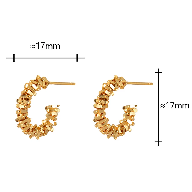 PONYKISS 925 فضة 18K الذهب حرف C هندسية وأقراط للنساء الحد الأدنى الكلاسيكية غرامة مجوهرات اكسسوارات