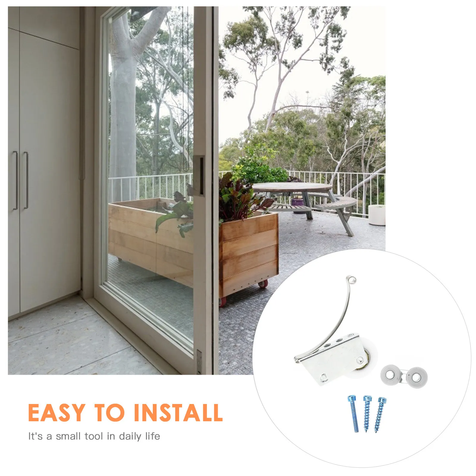 4Sets Sliding Door and Window Bearing Crawler Wheel with Tail Cam Iron Nylon Heavy Duty Smooth Quiet Roller for Cabinet Track