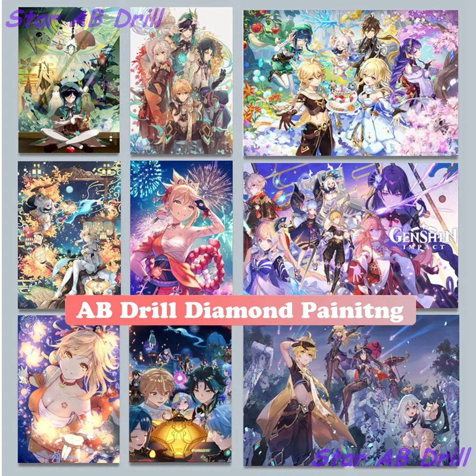 

Genshin Impact Yae Miko 5D Diamond Painting AB Drill Cartoon Girl Mosaic Game Fantasy Handicraft Art Cross Stitch Kit Home Decor