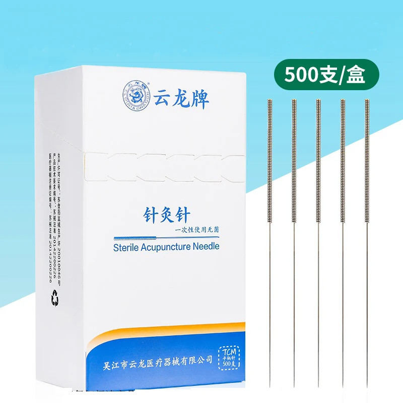 

500 Pcs/Box Flat Handle Acupuncture Needle With Tube ALL Size Acupuncture Disposable Sterile Beauty Massage Sterilze Needle