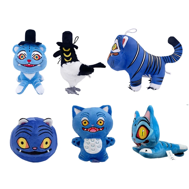 Novo k pop caçadores de demônio brinquedos de pelúcia jogo caçadores tigre brinquedo de pelúcia boneca tigre azul animais plushie presentes de aniversário