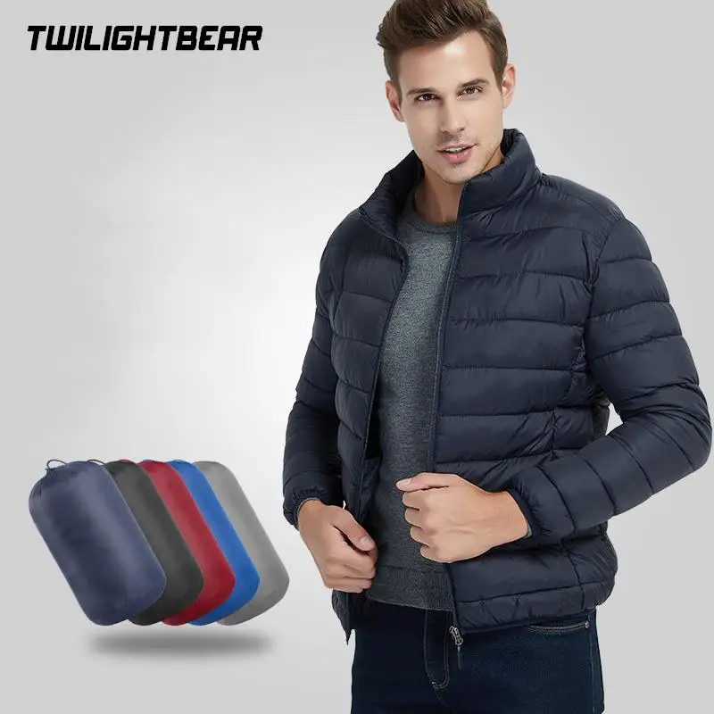 

Новые мужские парки, однотонная теплая легкая куртка на хлопковой подкладке, мужская одежда, стеганая куртка для спорта на открытом воздухе A5F18006