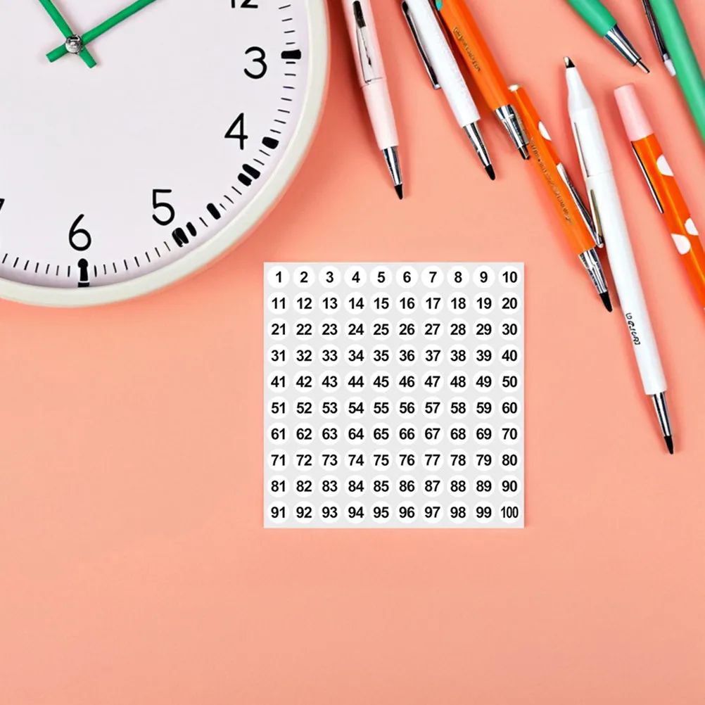 

2500Pcs Round Numbered Labels Bright Sequential Stickers 1- Adhesive for Mailbox Clothing Hanger Tool Box