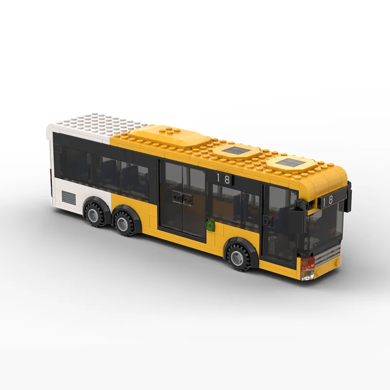 Set Modificato di Autobus Urbano MOC da 264 Pezzi, Modello di Traffico Cittadino, Blocchi da Costruzione, Regalo di Natale Creativo, Idea per Giocattoli