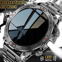 2024 For Xiaomi Outdoor Military Flashlight GPS Smart Watch Man AMOLED HD Screen Heart Rate BT Call 5ATM Waterproof Smartwatches