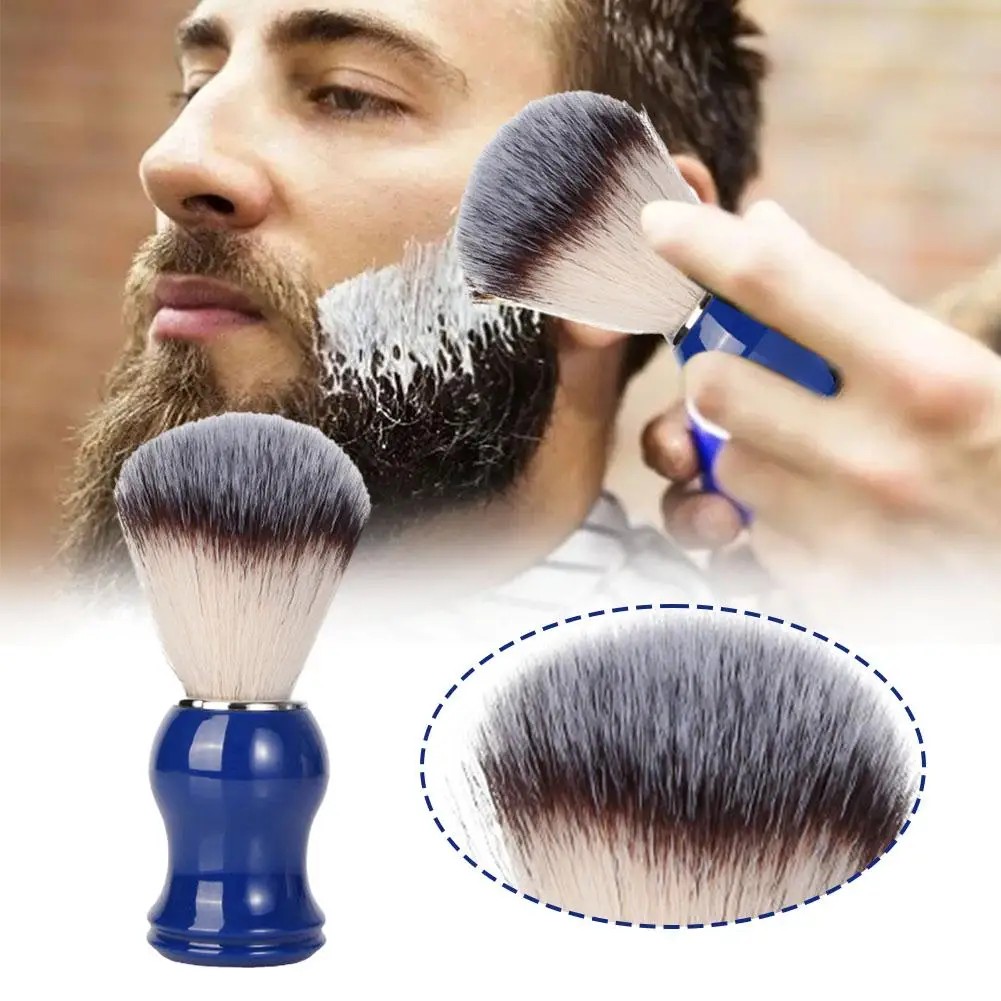 Homens barba escova com cabo de madeira, cerdas Nylon, Facial Hair Care, V2B9