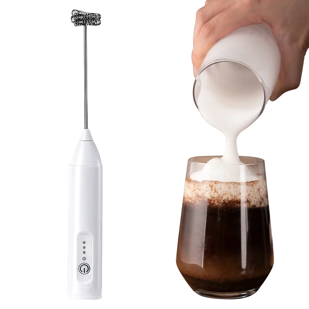 Electric Milk Frother Rechargeable Electric Handle Blender Portable Coffee Cappuccino Creamer Stirrer Kitchen Cooking Tools Wisk