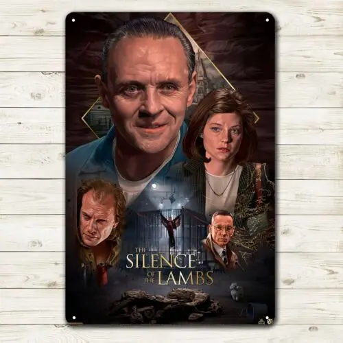 Y1,The Silence of Lambs Movie Metal Poster Tin Sign - 20x30cm Collectable Plate