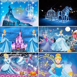 Custom Cinderella Castle Princess Theme Girls Birthday Party Decoration Background Photography Baby Shower Banner Supply Decor