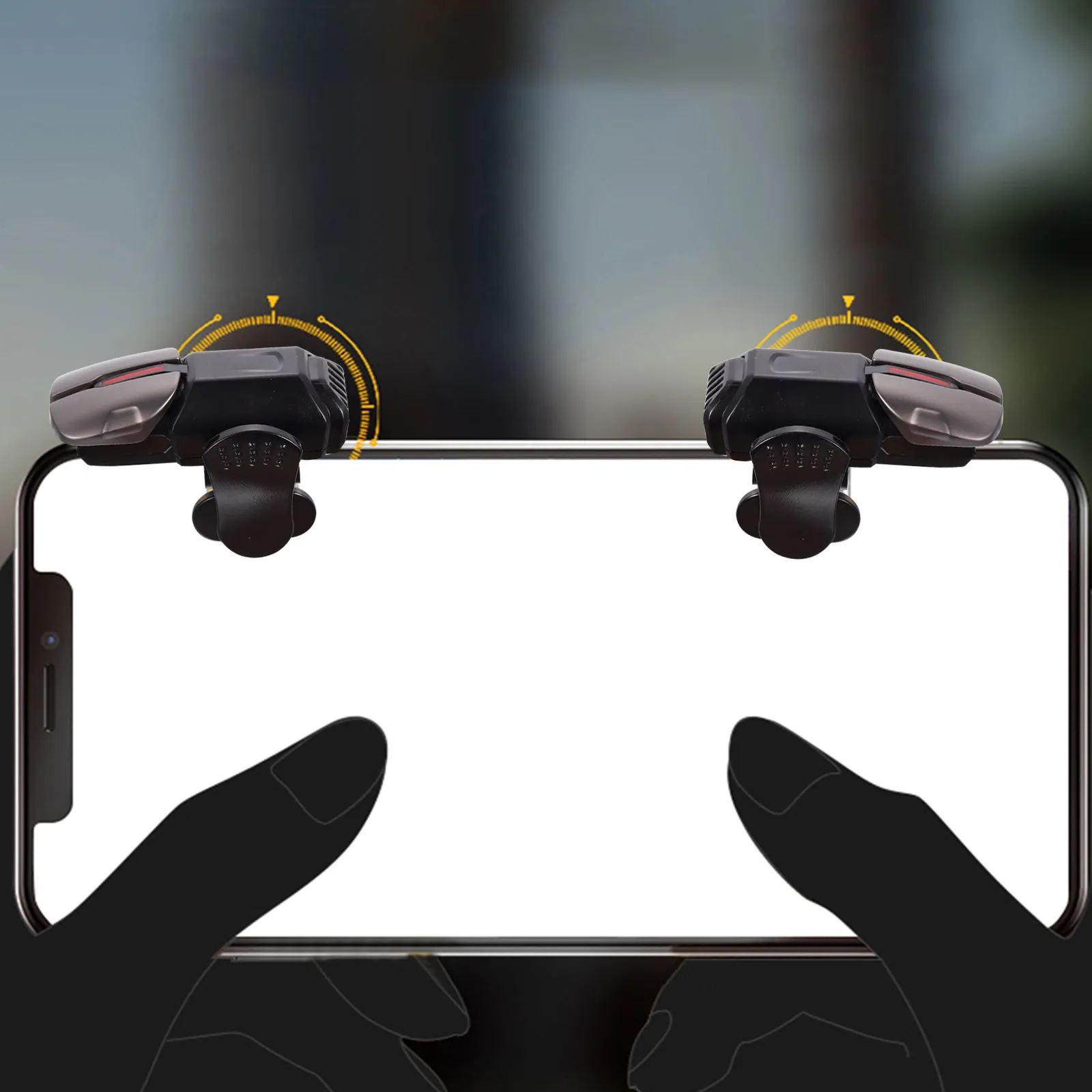 1Pair Game Trigger Sturdy Metal ABS Six-Finger Lightweight Compact Professional Mobile Game Controller Accessories