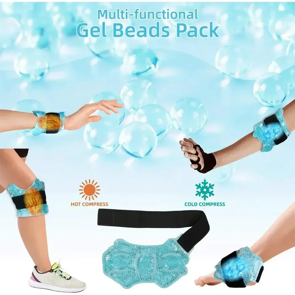 Ankle/Sports Foot Ice Pack - Hot & Cold Gel Pack with Adjustable Stand for Myofascial & Feet - Microwaveable, Freezable & Reusab