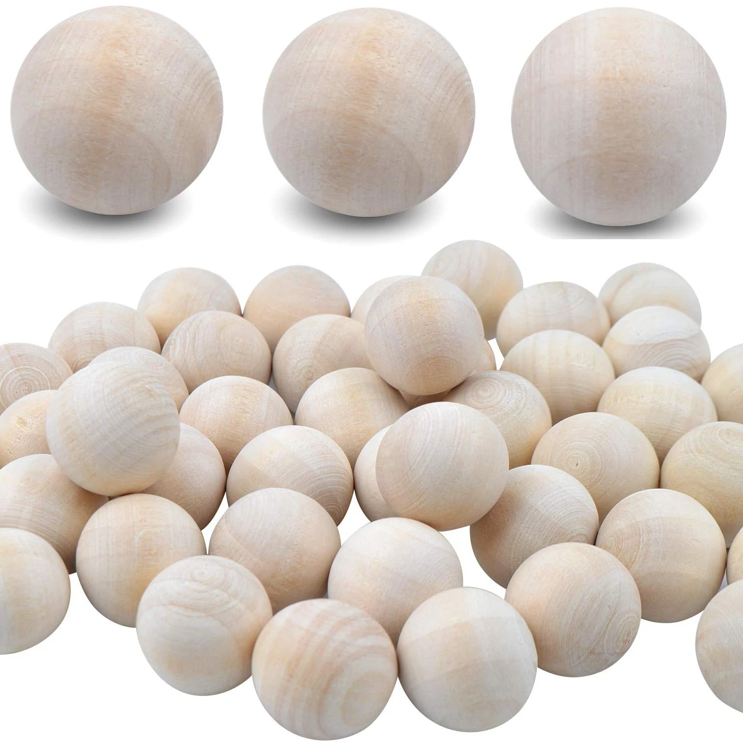 

Натуральные деревянные шарики, 50 штук, необработанные круглые мини-шарики из дерева для рукоделия, изготовления украшений, художественного дизайна (20 мм)