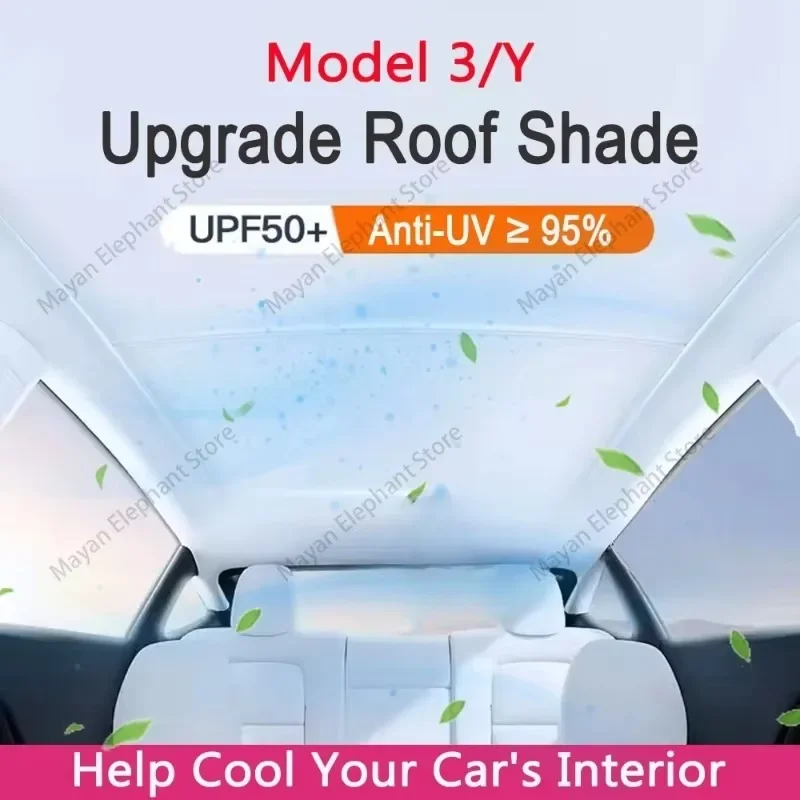 2pcs Sun Shades Roof for Tesla Model Y 3 Highland Sunshade UV Protect Film Foldable Skylight Cover 2024 2023 2022 Accessories