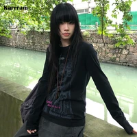Karrram-Camiseta con estampado de Anime japonés Y2k, camiseta Vintage Harajuku de manga larga, ropa de calle estética de los años 2000, Retro americano de los años 90