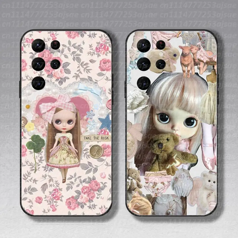 Fashion Doll B-Blythe Cute  Phone Case For Samsung S10,S21,FE,S21,S26,S25,S24,S23,Ultra,S9,S22,Plus Black Shockproof Silicone