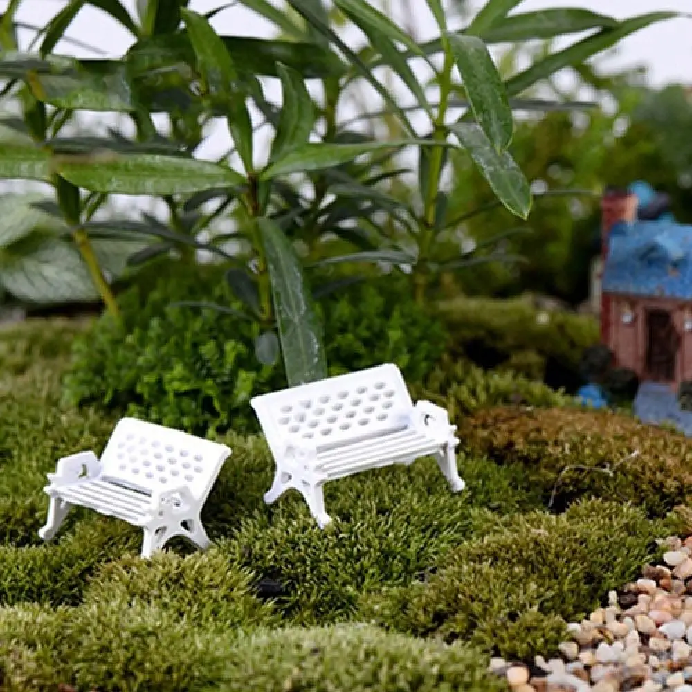 2 Pcs 1.5/2.5/3cm Mini Park Seat Bench Figures Garden Ornament Miniature Craft Fairy Dollhouse Decor Micro Landscape Accessories