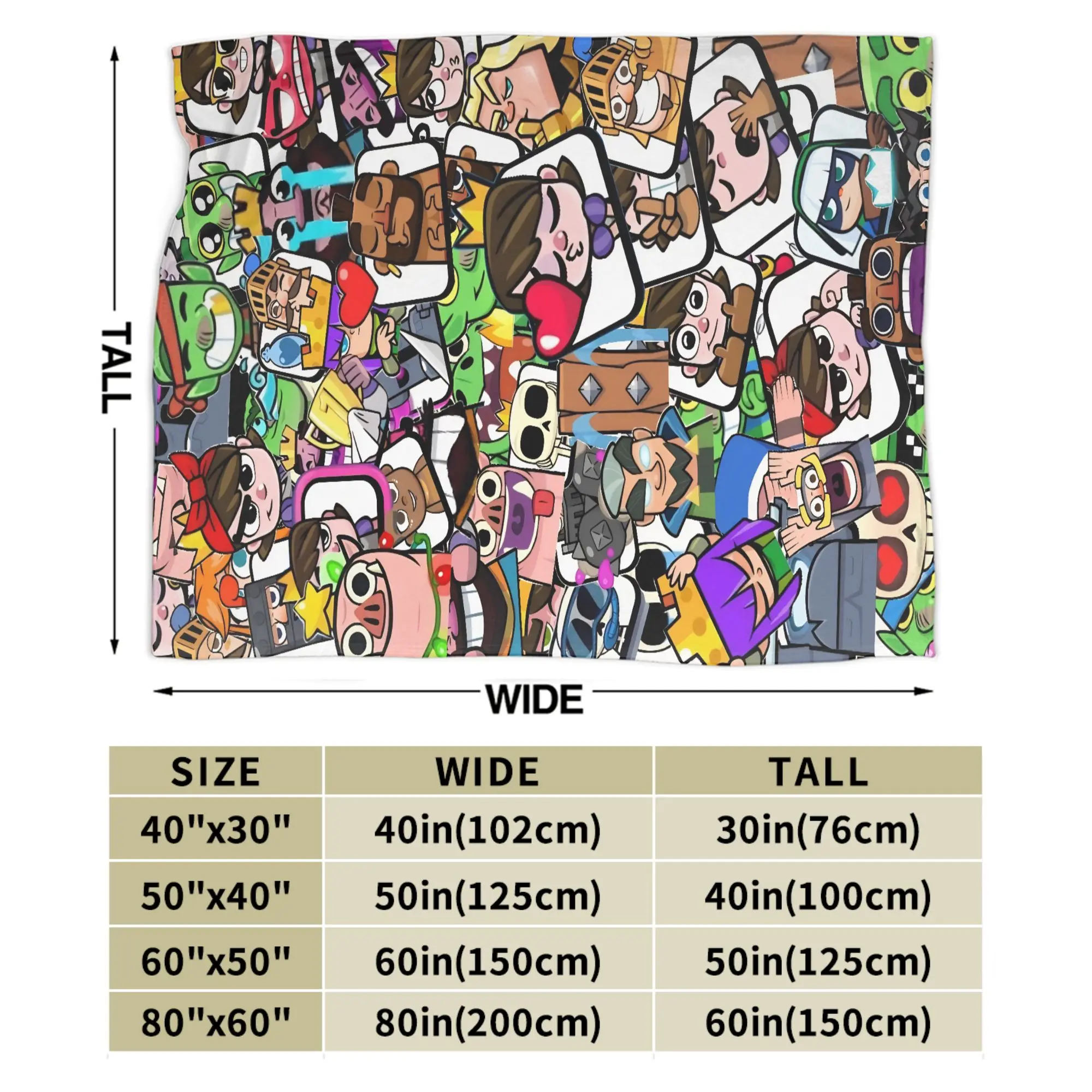 Clashes Royaleds Game غطاء بطانية من الصوف خفيف الوزن ورقيق لسيارة أريكة الأريكة وغرفة النوم