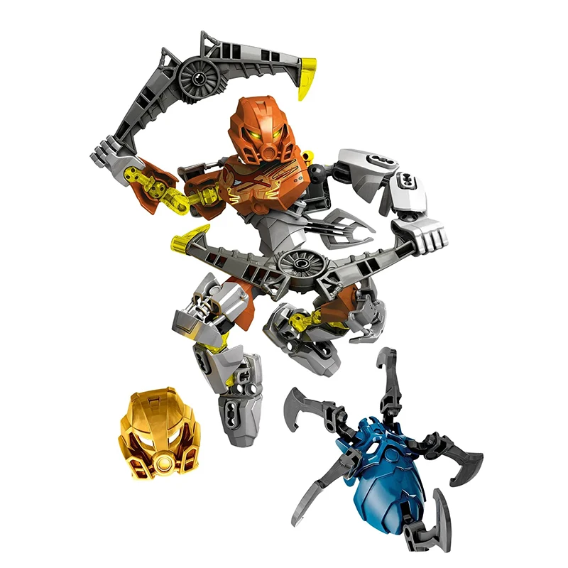 Gouden Masker Bionicle Ice Master Bouwstenen Beschermer Kopaka Anime Actionfiguren Soldaat Robot Steentjes Speelgoed voor Jongens Cadeaus