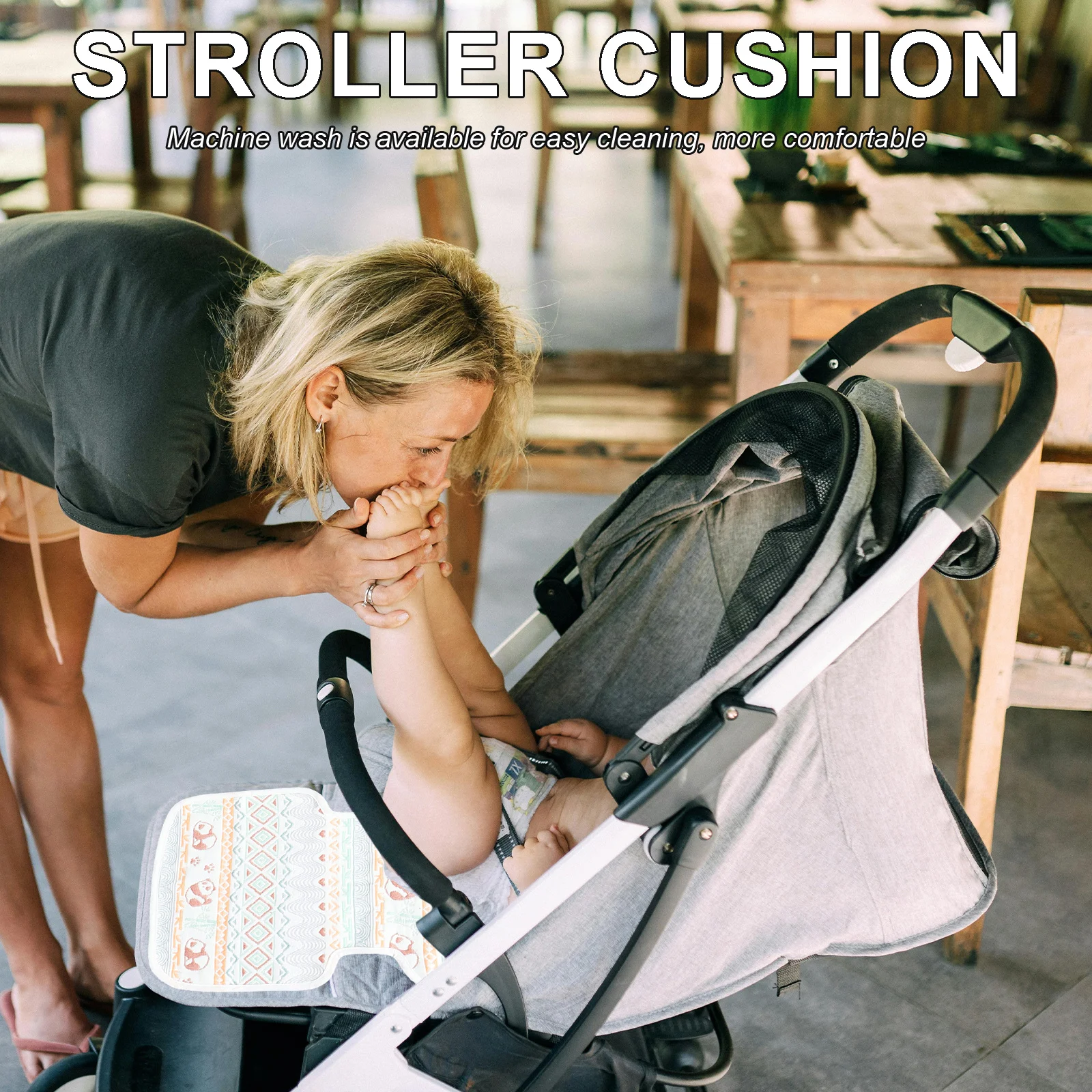 2 قطعة وسادة عربة طفل عكسها سميكة الحشو الباندا الأرنب نمط العالمي صالح لمعظم عربات الأطفال مقاعد السيارة كرسي مرتفع