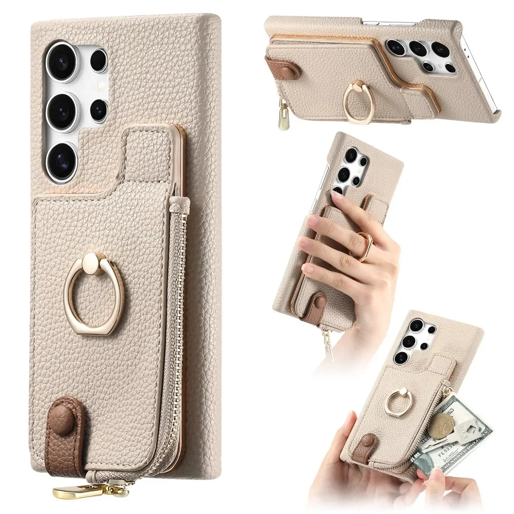 

Leather Phone Case for Samsung Galaxy S23 FE S25 S24 Plus S22 S21 Ultra A15 A25 A35 A55 A05 A06 A16 A36 Wallet Card Slot Cover