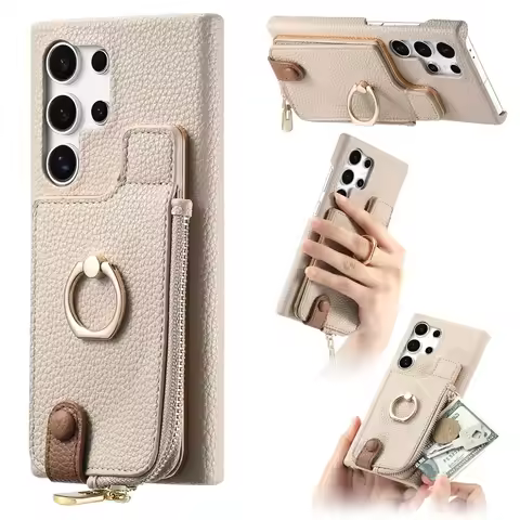 Leather Phone Case for Samsung Galaxy S23 FE S25 S24 Plus S22 S21 Ultra A15 A25 A35 A55 A05 A06 A16 A36 Wallet Card Slot Cover
