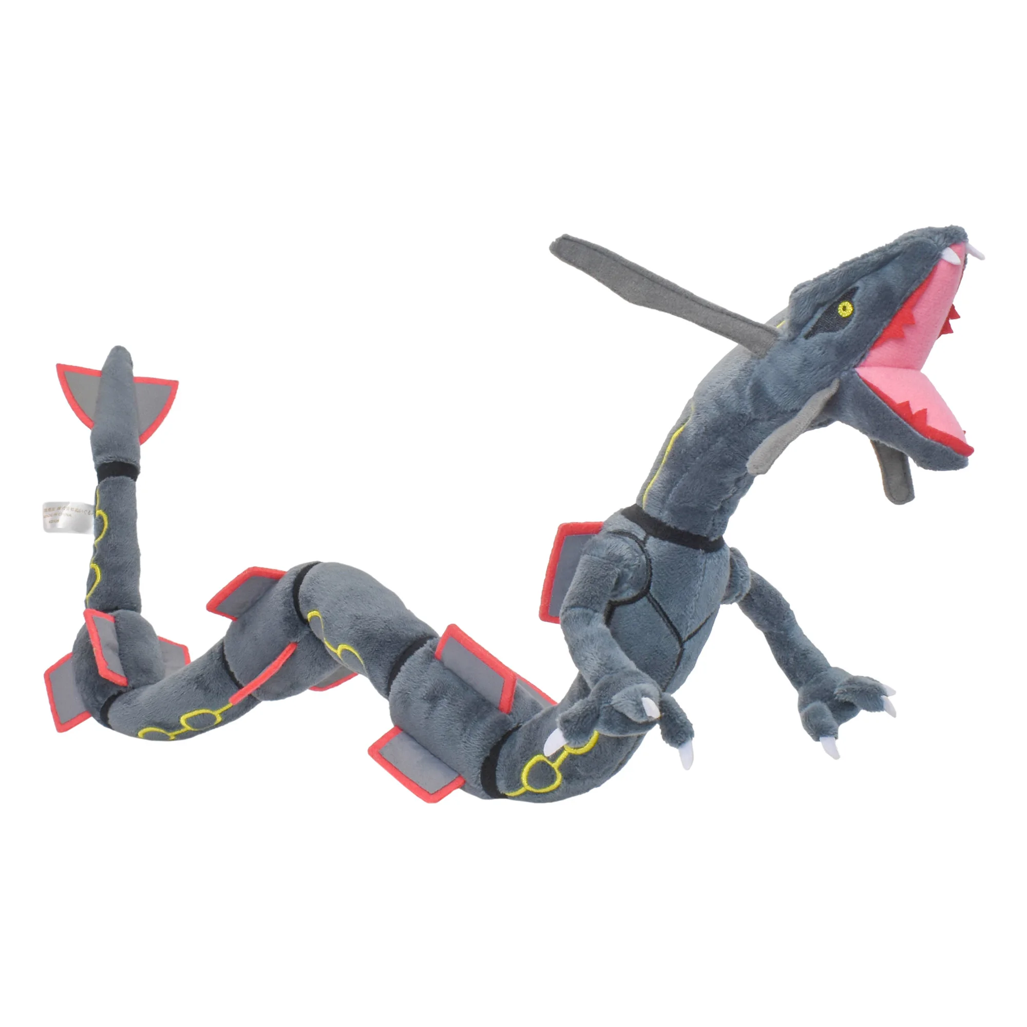 Jouets en peluche Rayquaza brillants, jeu d'animaux en peluche pour cadeau de collection, peluches douces, personnage de dessin animé mignon noir 12 pouces