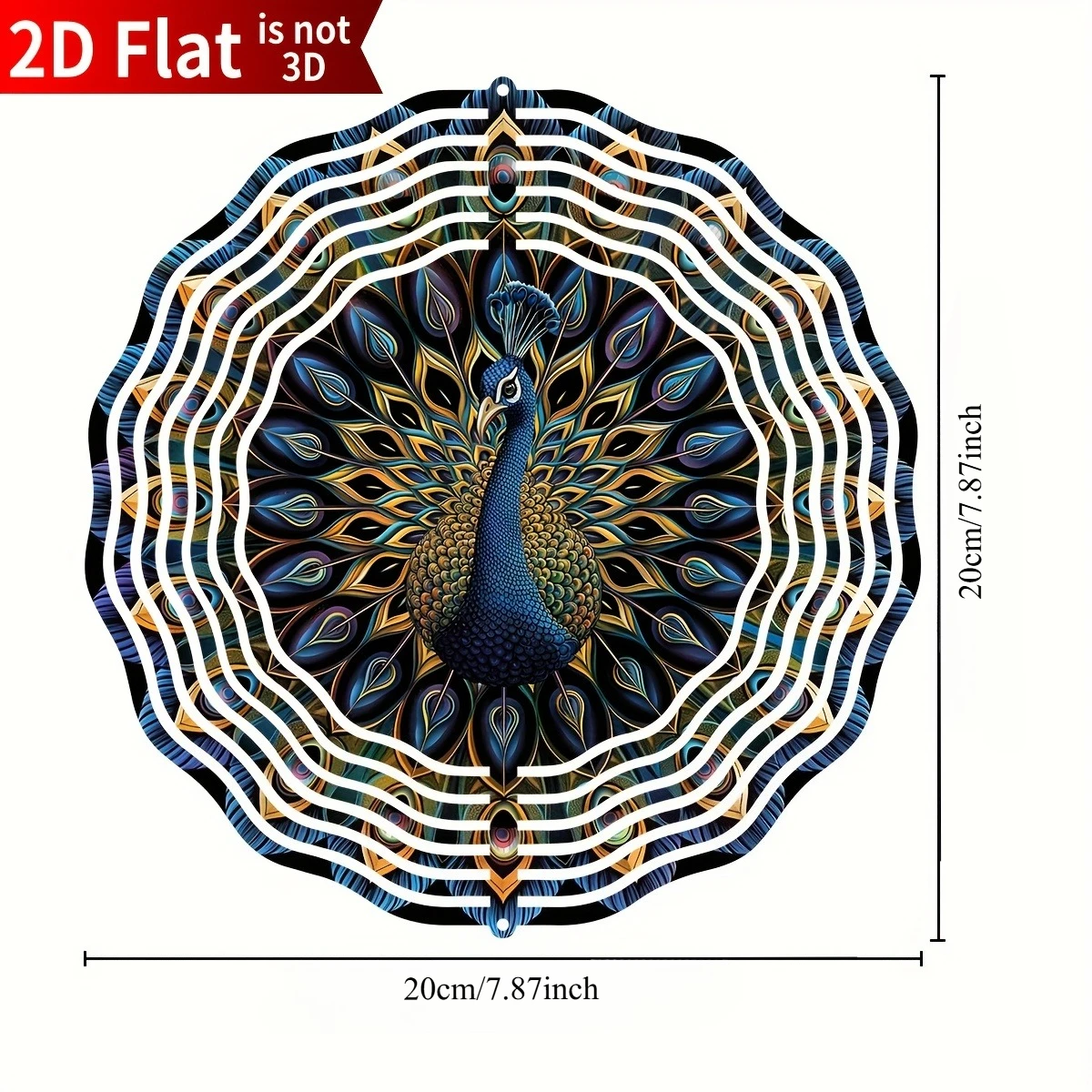2D Flat Metal Peacock Wind Spinner, Designed for Both Outdoor And Indoor Decoration, Suitable for Thanksgiving And Christmas