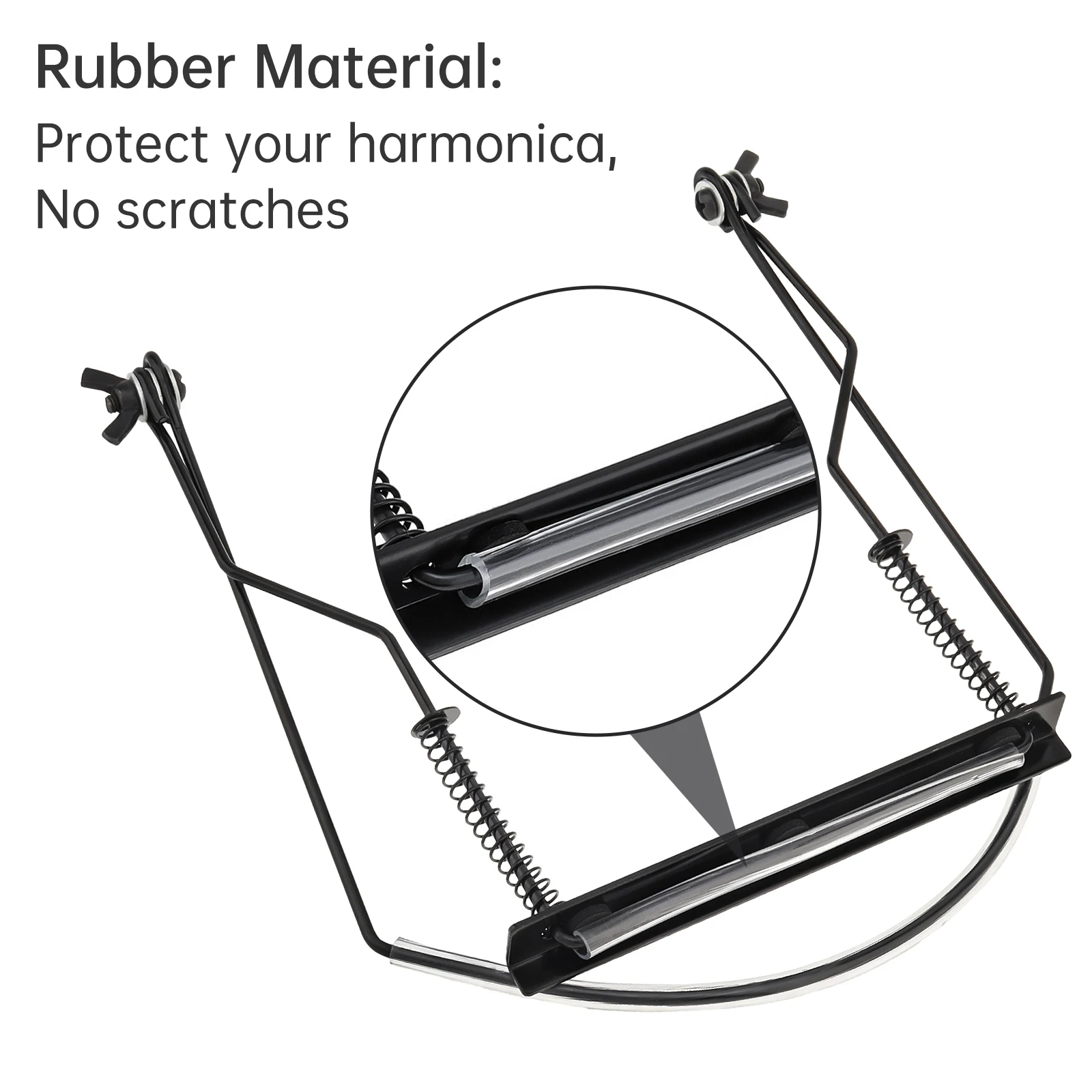 Universal Adjustable Iron 10 Holes Harmonica Neck Holder, Mouth Organ Stand Rack