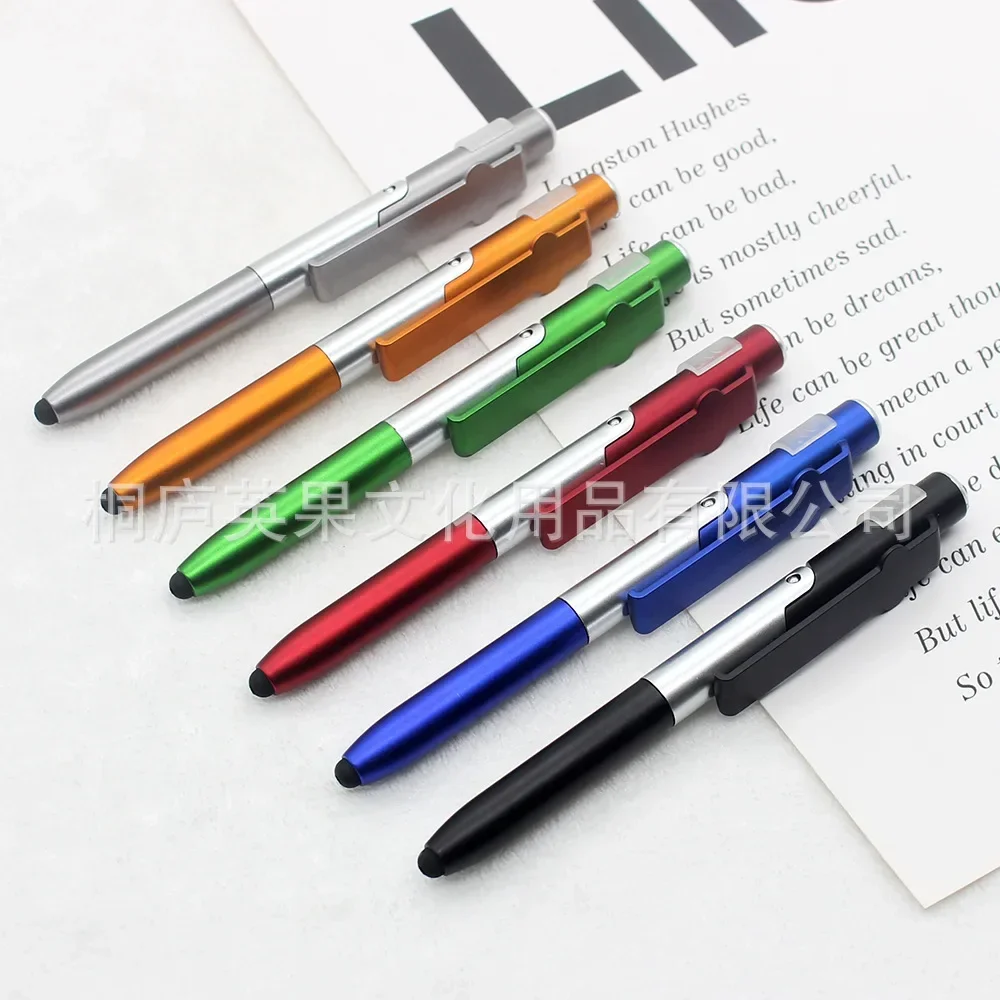 36pcs Multi-function mobile phone bracket LED folding light pen custom advertising four-in-one touch capacitance touch screen