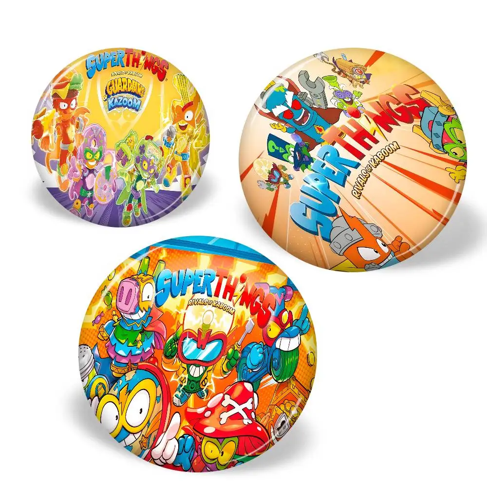 Cute Cartoon Super Zings 58mm Cute Series Pins Funny Badge Interesting Cartoon Animals Brooches Backpack Clothes Gift Accessory