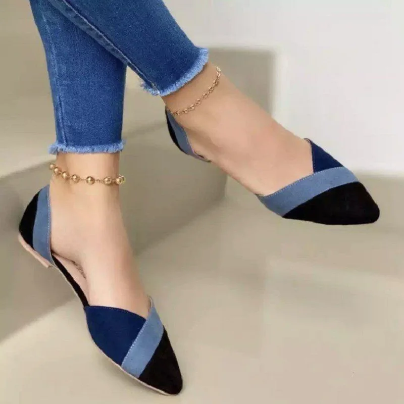 Women Fashion Comfortable Spring & Summer Pink Square Low Heel Shoes Lady Casual Pointed Toe Comfy Black High Heel Shoes E317