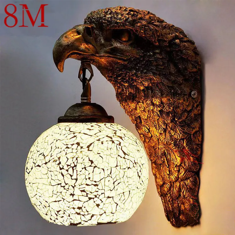 

8M Contemporary Eagle Wall Lamp Personalized And Creative Living Room Bedroom Hallway Bar Decoration Light