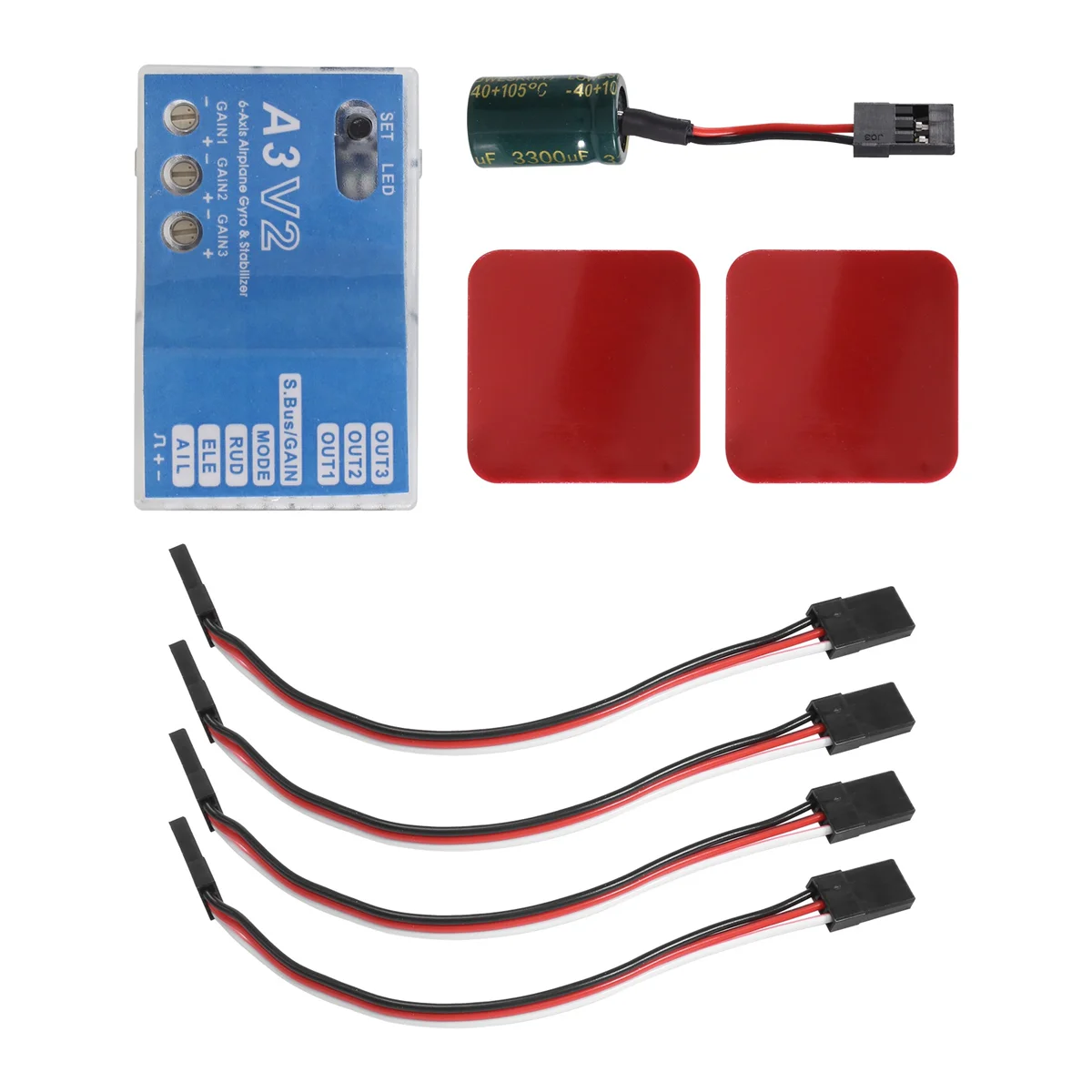 Uitstekend! A3 V2 vluchtcontroller stabilisator 4 vluchtmodi voor RC vliegtuig Vliegtuig RC Metalen cadeauaccessoire voor RC-liefhebbers