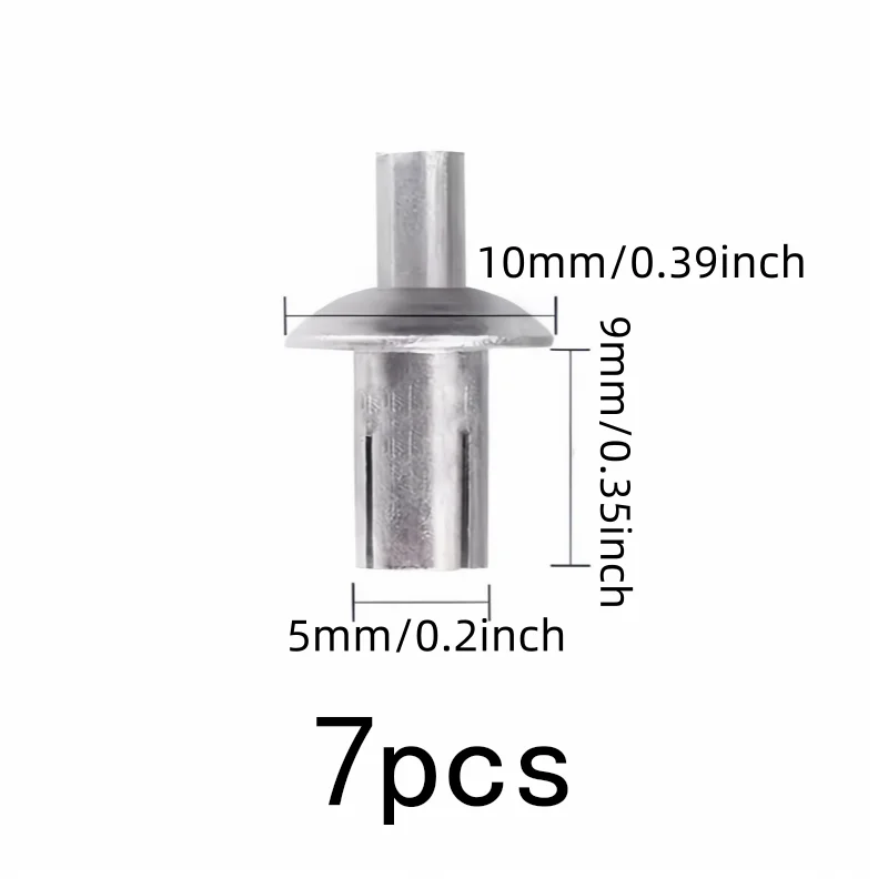 7 pcs 5*9mm Hammer Drive Rivets with Hammer Strike Installation, ideal for Daily DIY Projects and Daily DIY Projects