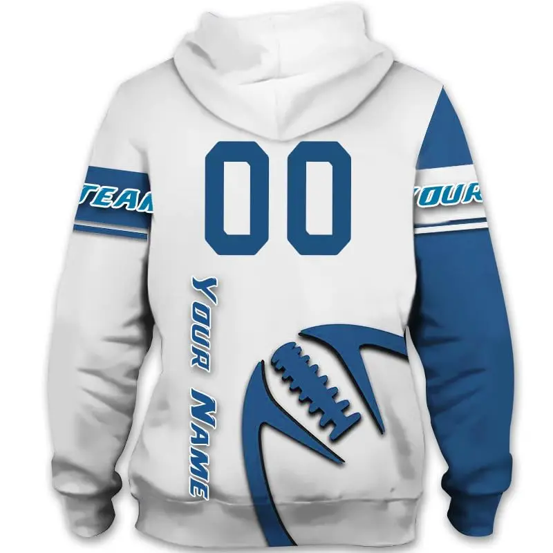 Printed Hoodies Loose Long Sleeve Tops 3D Print Sweatshirts Blank Full Zip Up Hoodie Custom Personalized Football Team Hoodie