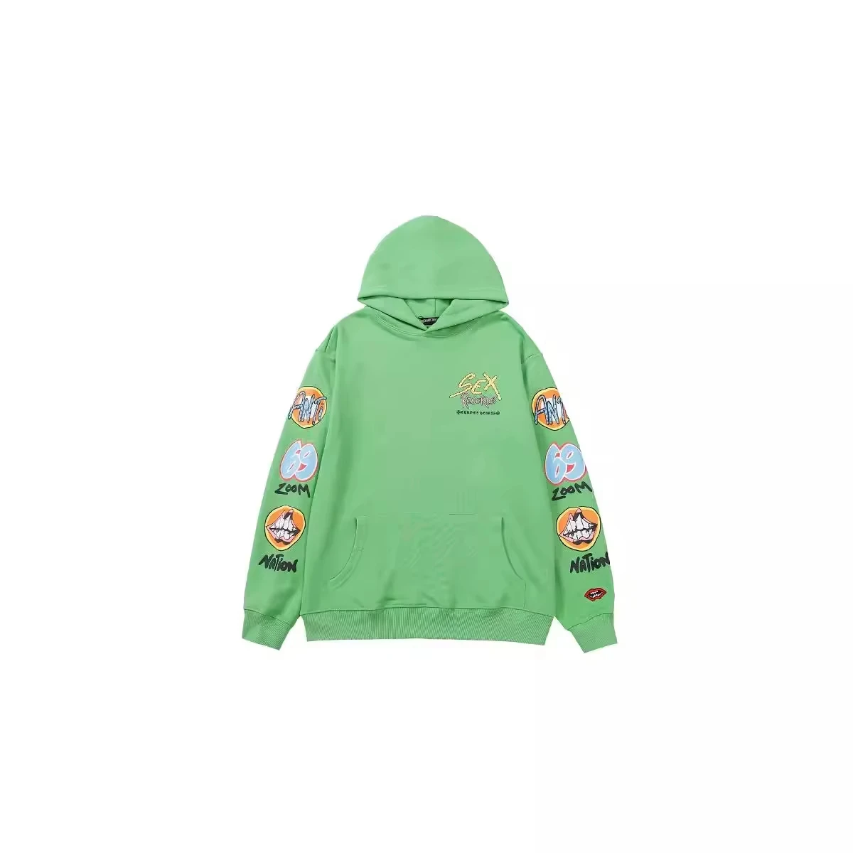 

Trendy New Mattyboysex Green motocycle Hooded Sweatshirt Unisex Loose Fit Graffiti Limited Edition Top For Men Women