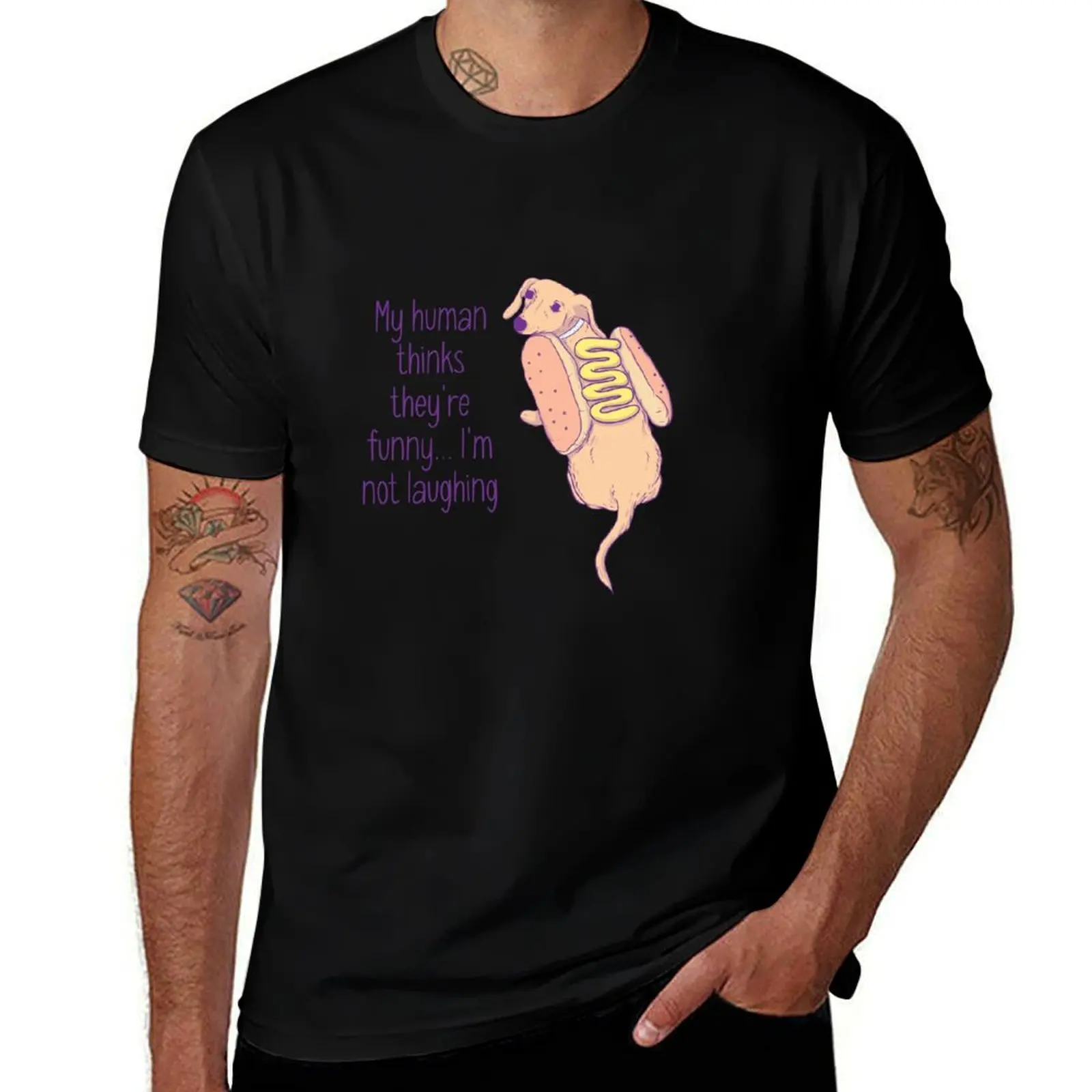 Dachshund hot dog! T-Shirt Big and Tall Crew Neck Tee T-Shirt