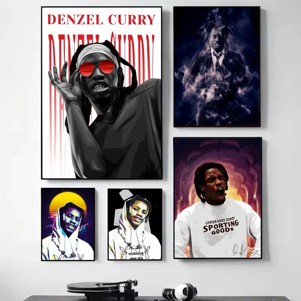 Rapper D-Denzel C-Curry Painting Calligraphy Self Adhesive Wall Art Waterproof Print For Bedroom Living Room Hallway Home Decor