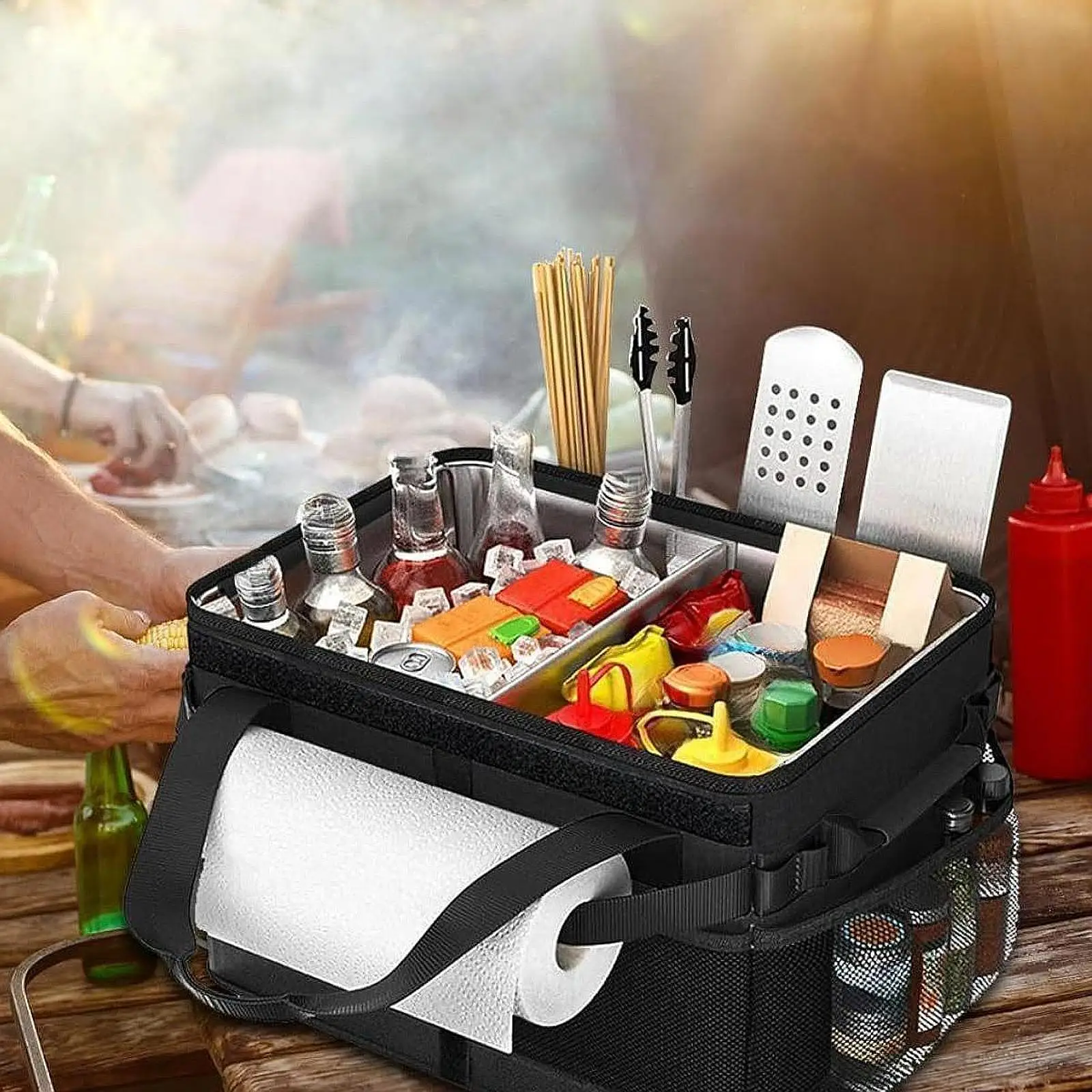 Griddle Storage Bag Large BBQ Organizer for Plate Cooking Essentials Camper